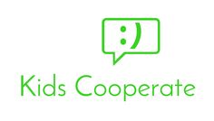 the kids's cooperative logo is green and has a speech bubble above it that says,