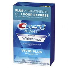 Amazon.com: Crest 3D Whitestrips, Vivid Plus, Teeth Whitening Strip Kit, 24 Count (Pack of 1) : Health & Household Crest Teeth Whitening Strips, Crest White Strips, Crest 3d White, Teeth Whitening Strips, Best Teeth Whitening, Whitening Kit, Teeth Whitening Kit, Sensitive Teeth