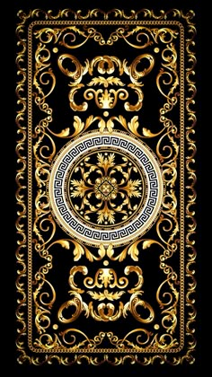 an ornate gold and black background