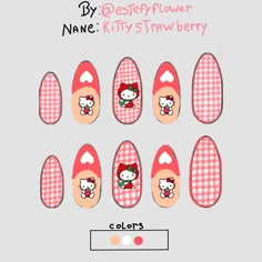 diseño de hello kitty para imprimir Hello Kitty Paper, Paper Cow, Cat Nail Designs, Hello Kitty Nail, Kitty Nail