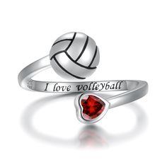 PRICES MAY VARY. Volleyball Deaign: Engraved with "I love volleyball". The ring is designed for volleyball lovers. A perfect accessory to your outfit for daily or volleyball themed things. Wear this cute ring to show your love for volleyball to a volleyball match, sports event, or just to brighten up a day! Perfect Volleyball Themed Gift: This volleyball ring is perfect for the person who loves volleyball! Also make great gifts for volleyball players, volleyball teams or anyone that loves volleyball! For your family, sister, daughter, granddaughter even a treat for yourself. High Quanity: Made of 925 sterling silver. lead-free, nickel-free, cadmium-free, hypoallergenic. The ring will not turn the finger green or itchy. It will not cause any irritation to sensitive skin and suitable for eve Gifts For Volleyball Players, Volleyball Teams, Volleyball Match, Volleyball Jewelry, Love Volleyball, Sports Event, Adjustable Jewelry, Volleyball Players, Cute Rings