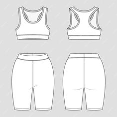 the front, back and side views of a women's cropped tank top