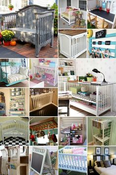 there are many different types of baby cribs in this collage with pictures