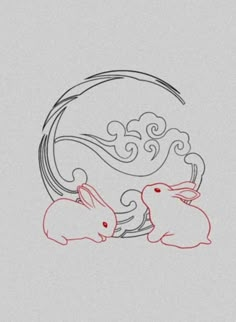 Chinese Bunny Tattoo, Wangxian Tattoo Ideas, 2 Bunnies Tattoo, The Untamed Tattoo Ideas, The Untamed Rabbit, Mdzs Tattoo Ideas, Untamed Tattoo, Mdzs Tattoo