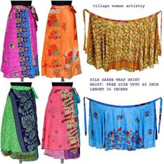 ad eBay - Find many great new & used options and get the best deals for Indian Skirts Women Wrap Around Rapron Silk Sari Long Skirt 30 Pc Wholesale Lot at the best online prices at eBay! Free shipping for many products! Magic Skirt, Silk Skirts, Sari Skirt, Magic Wrap, Long Wrap Skirt, Silk Wrap Skirt, Indian Skirt, Sari Design, Estilo Hippy