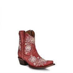 Circle G Women's Embroidered Cowhide Western Boot, Snip Toe, Red Story Clothes, Corral Boots, Red Boots, Tractor Supply, Cowboy Boots Women, Western Boot, Low Block Heels, Western Cowboy Boots, Embroidered Design