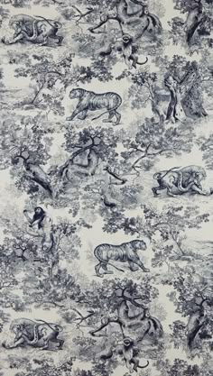 a wallpaper with animals and trees on it