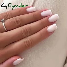 44266998038745 Best Nails For Photoshoot, Cute Nails For Work Simple, Faint French Tip Nails, Summer Acrylic Square Nails, Short Acrylic French Manicure, Short Nails With Nail Polish, Wedding Guest Acrylic Nails, Short Acrylic Nails Short Nail Bed, French Nails With Funny Bunny