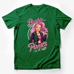 Punk Barbie Graphic Tee, Pink Hair Punk Rock Barbie T-Shirt, Women's Fashion Top, Unique Gift Idea Male T-Shirt Custom graphic T-Shirt.Customize your color Rock Barbie, Barbie Graphic Tee, Punk Barbie, Barbie Graphic, Barbie T Shirt, Nature Inspired Fashion, Penguin T Shirt, Graphic Print Shirt, Trendy Tee