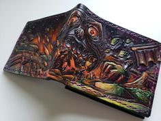 a wallet with an artistic design on it