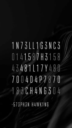 an abstract black and white photo with the numbers in front of it, as well as text