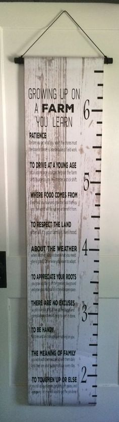 a growth chart hanging on the wall