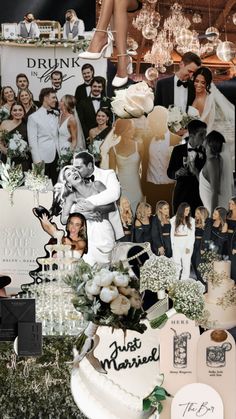 a collage of wedding photos and pictures