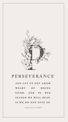 a black and white photo with the words perseverance written in cursive font