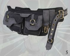 "Belt bag decorated with rings, big eyelets, and buckle closure. ~ belt length: 27 - 45 inches - belt length can be customized to be longer. 2 zipper cargo pockets ~ front pocket - dimension 4 x 3.5\" ~ back pocket - dimension 4 x 6.5\" ~ Belt loops, D-ring and hook added ~ all hardware antique brass colored Please choose whether you want to carry the belt bags on the left or right side. 1. coffee-hazel 2. black 3. evergreen-black 4. black-coffee 5. black-grey 6. black-ashbrown 7. black-navy my Cargo Belt, Belt Bags, Sci Fi Belt, Punk Utility Belt Diy, Techwear Belt, Steampunk Style Black Belt Bag For Everyday Use, Fantasy Bag Belt, Fantasy Utility Belt, Punk Utility Belt