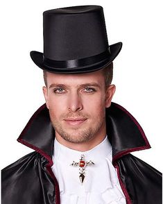 Black Top Hat - Deluxe - Spirithalloween.com Black Top Hat, Time Periods, Top Hat, Spirit Halloween, Black Top, Fedora