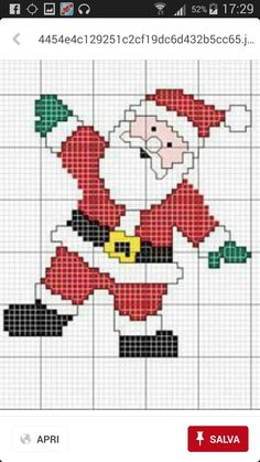 a cross stitch pattern with santa clause on it