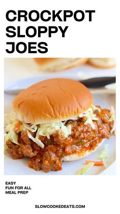 the recipe for crockpot sloppy joes is shown