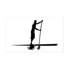 a person standing on top of a paddle boat in the water with a pole and paddling gear