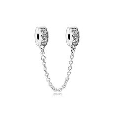 Hot Selling White Pave Round Clip Safety Chain Beads Fit Original European Bracelets Charm Jewerly Pandora Safety Chain, Clean Sterling Silver, Coil Bracelet, Ball Bracelet, Pandora Style, Safety Chain, Pandora Bracelets, Pink Bracelet, Pandora Bracelet