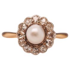 an antique pearl and diamond ring