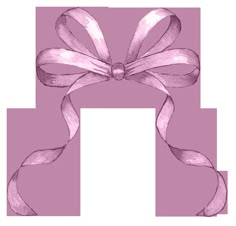 a pink ribbon with a bow on the top is shown in watercolor and has been drawn