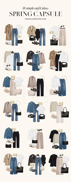 Capsule Wardrobe Casual, Capsule Wardrobe Women, Spring Work Outfits, Spring Capsule, Spring Capsule Wardrobe