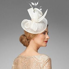 Cream Ella Stem Fascinator - Fascinators - Hats & fascinators - Women - Tea Attire, Happy Hat, Derby Fascinator, Ascot Hats, Bridal Hat, Kentucky Derby Hats, Fascinator Hat, Cocktail Hat