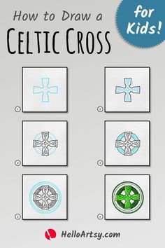 how to draw a celtic cross for kids