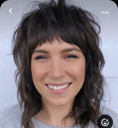 Shag With Baby Bangs, A Shag Haircut, Wavy Shag, Modern Shag Haircut, Medium Shag Haircuts, Short Shag Haircuts, Shaggy Short Hair, Baby Bangs, Shaggy Haircuts