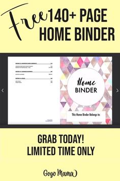 the home binder with text that reads grab today limited time only