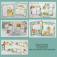 several different layouts for a scrapbook