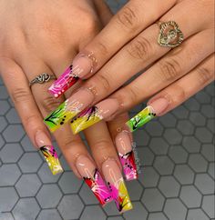 2000s Nail Art, Nail Inspo Coffin, 2000s Nails Acrylic, Sally Nails, 2000s Nails, Overlay Nails, Finger Nail Art, Stylish Nails Designs