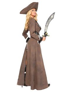 Halloween Pirate marron 2019 Pirates des femmes Costume des Caraïbes Costume  & Déguisement > Costume > Fêtes Déguisement > Costumes de Carnaval > Déguisement d\'adulte pirate Pirate Captain Costume, Pirate Wedding, Lady Pirate