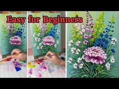 How to Paint a Stunning Floral Bouquet with Wildflowers - Acrylic Painting Tutorial for Beginners - YouTube How To Paint, Floral Bouquets, So Excited, Wild Flowers, To Share, Paint