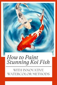 an orange and white book cover with two koi fish in the water, on top of