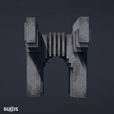 an architectural rendering of a bridge made out of bricks and concretes with the text guions on it