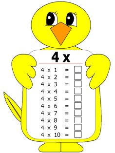 a yellow bird holding up a sheet of paper with numbers on it