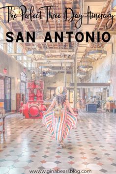 a woman walking through an old building with text overlay that reads, the perfect the def