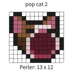 an image of a cat made out of squares with the text pop cat 2 perler 13