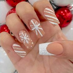 Super Cute And Stylish Ships In 5-10 Business Days Nails Mistletoe, Nails Reindeer, Red Coffin, Nails Round, Nail White, Nails Classy, Red Christmas Nails, Nails Matte, Cute Simple Nails