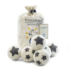 Friendsheep Eco Dryer Balls Are An All-Natural And Organic Fabric Softener Handmade From 100% Premium New Zealand Wool. Stop Using Single-Use Chemically Treated Plastic Dryer Sheets And Fabric Softeners That Contain Harmful Chemicals, Get Your Friendsheep Eco Dryer Balls Today, Hand Made With Love For A Better World! Pack Of 6 Dryer Balls In A Handmade Cotton Drawstring Bag, With User Manual. Made In Nepal Plastic Free Life, Liquid Fabric Softener, Free Yarn, Yarn For Sale, Dryer Balls, Handmade Fair, Organic Fabric, Lace Weight Yarn, Wool Dryer Balls