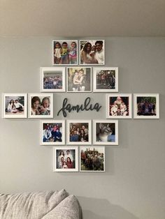 Family Wall Photos Display, Mixtiles Photo Wall, Modern Family Photo Wall, Wall Pictures Ideas, Wall Collage Picture Frames, Living Room Theme, Family Photos Wall Decor, Picture Wall Living Room, Home Decor Ideas Bedroom