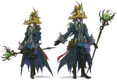 Black Mage from Final Fantasy XIV: Stormblood Black Mage Art, Mage Art, Akihiko Yoshida, Anna Cattish, Character Design Cartoon, Final Fantasy Collection