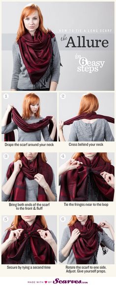 TYING STYLE: The Allure | How To Tie a Scarf | Scarves.com Scarf Tutorial, Winter Mode