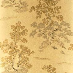 G P & J Baker ORIENTAL TREE EFFECTS TAUPE/GOLD Wallpaper Gold White Wallpaper, Lee Jofa Wallpaper, Asian Wallpaper, Mulberry Home, 4 Wallpaper, Botanical Wallpaper, Tree Wallpaper, Fabric Houses, Gold Wallpaper