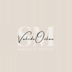 the logo for makeup artist, vahied o'kann is shown in black and white