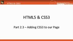 the title page for html and css3 part 2 adding csss to our page