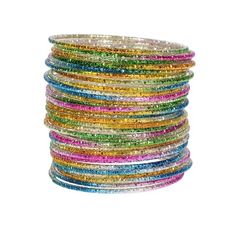 Chromatic Aluminum Charm Bangles for kids. Colorful, Strong and Thin Kids Bangles. Makes Sweet Ringing Sounds when worn together. Kids Favorite 💖💖 #kidsbangles #colourfulkids #multicoloredbangles. #kidspartybangles #Deshirongonausa Indian Bangles Set, Kids Bangles, Bracelet Indian, Kids Bracelet, Indian Bangles, Birthday Bracelet, The Bangles, Bangles Set, Lava Bracelet