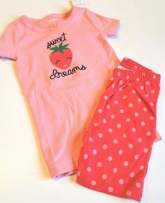 Gymboree Girls sz 2T Summer Strawberry Gymmies Pajamas NWT PJs Sweet Dreams pink Casual Pink Bedtime Sets, Pink Cotton Sets With Strawberry Print, Pink Cotton Sleepover Set, Pink Sweet Sleepwear For Bedtime, Cute Pink Strawberry Print Sets, Sweet Pink Sleepwear For Bedtime, Sweet Pink Sleepwear For Sleepover, Playful Pink Cotton Sleepwear, Cute Pink Loungewear Sets